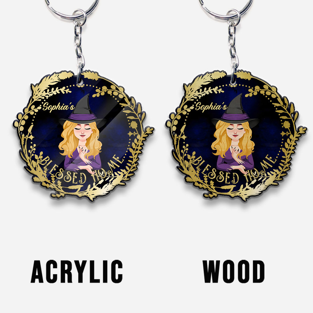 Blessed Home - Personalized Witch Keychain