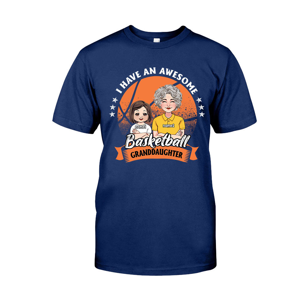 Awesome Basketball Granddaughter - Personalized Basketball T-shirt And Hoodie