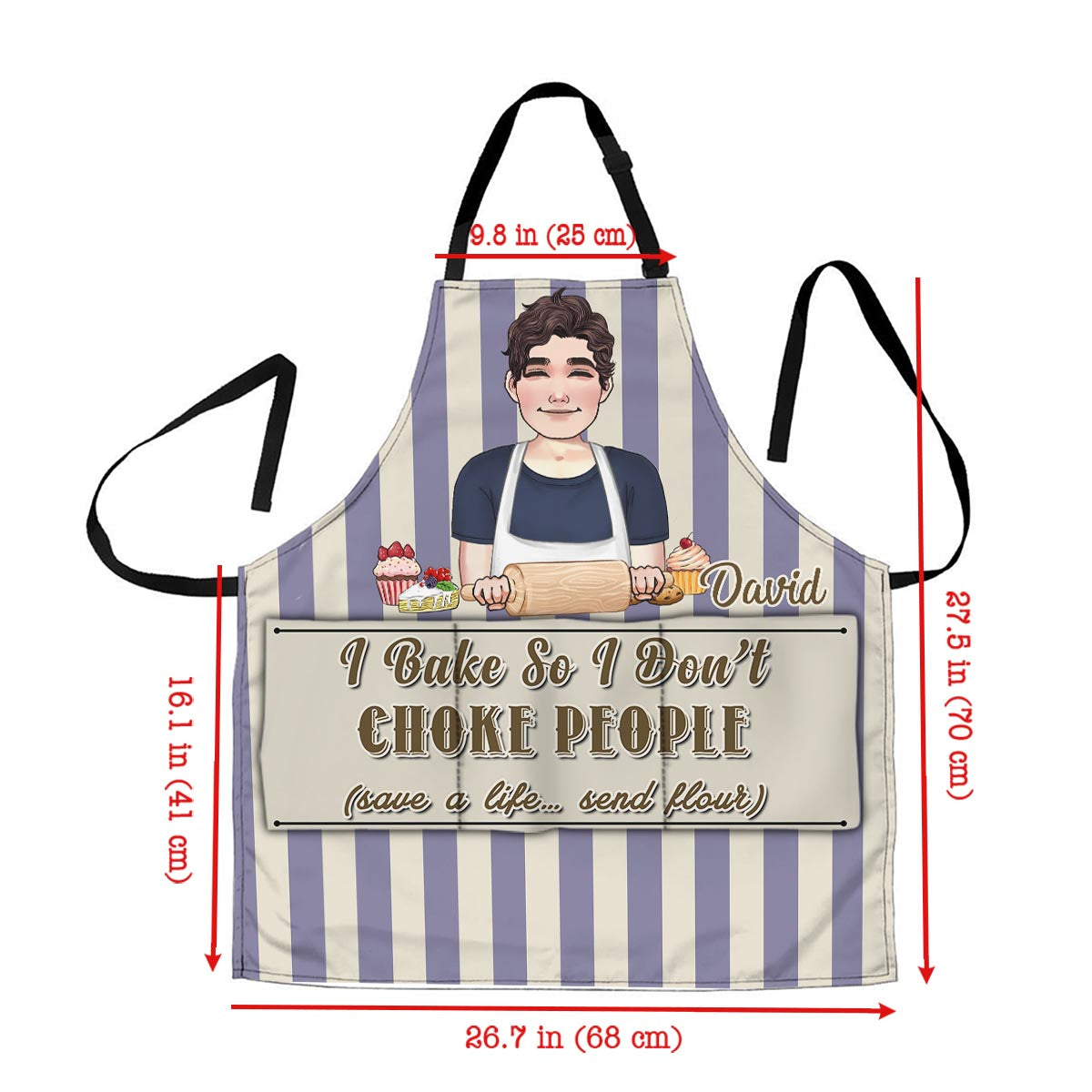 Je fais des gâteaux pour ne pas étouffer les gens - Cadeau de pâtisserie pour maman, papa, fille, fils, petite amie, petit ami, épouse, mari, sœur, frère, ami - Tablier personnalisé