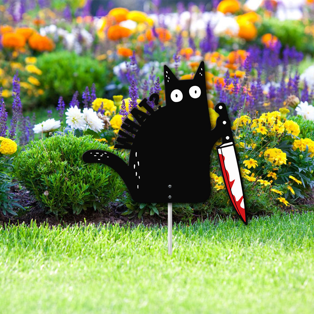 Quoi ? - Décoration de jardin en métal Chat noir