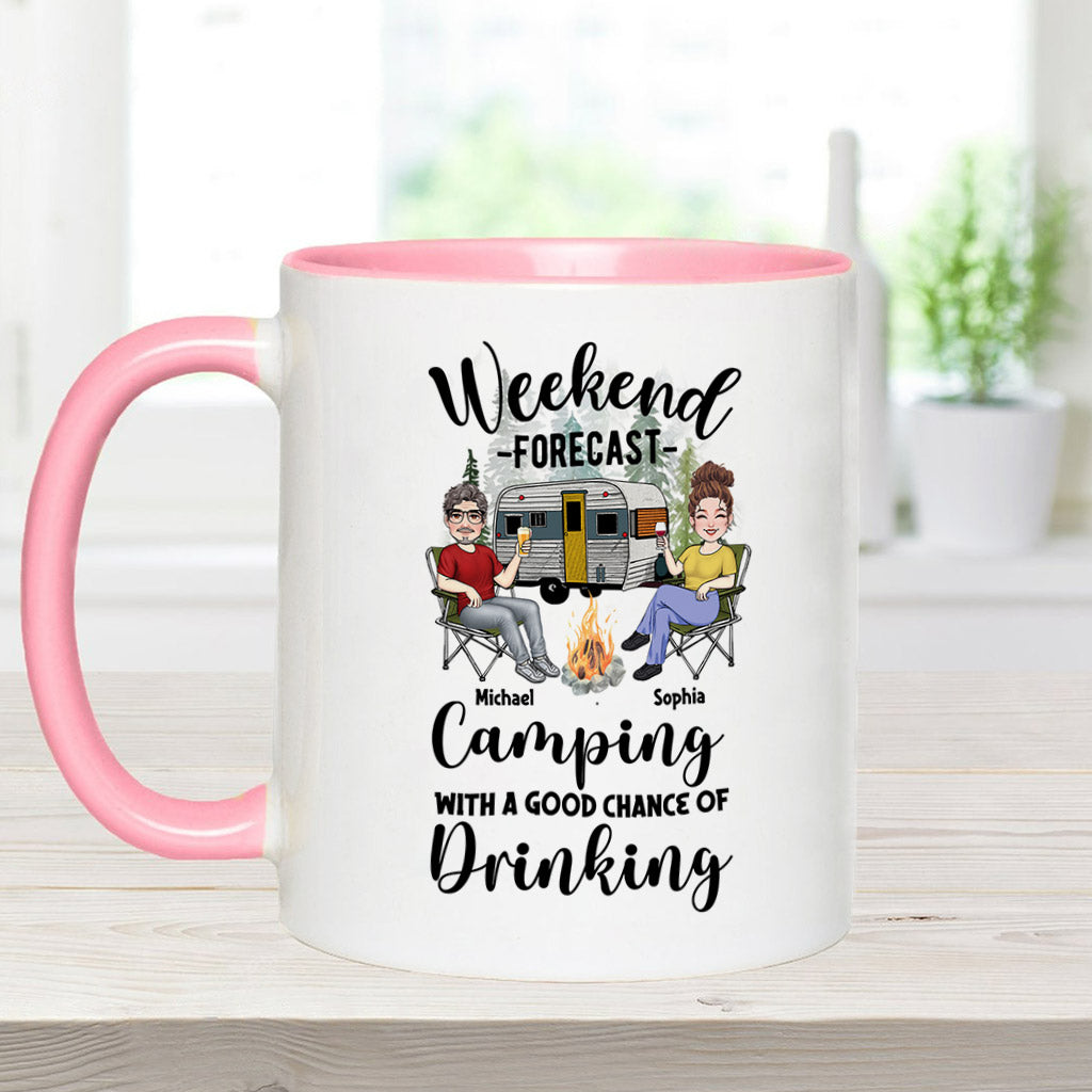 Prévisions du week-end - Mug personnalisé pour le camping