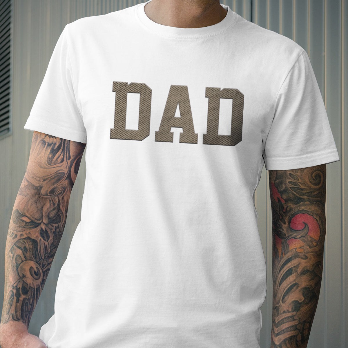 Custom Name - Personalized Father Embroidered T-shirt
