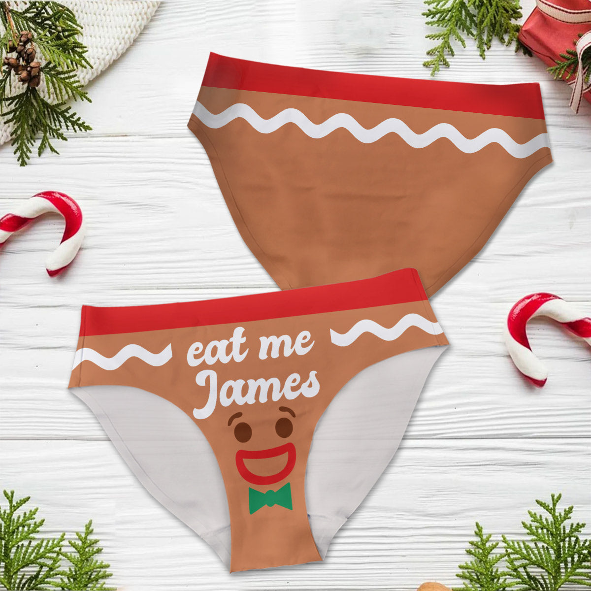 Humour adulte « Mange-moi » - Culottes personnalisées pour couples de femmes