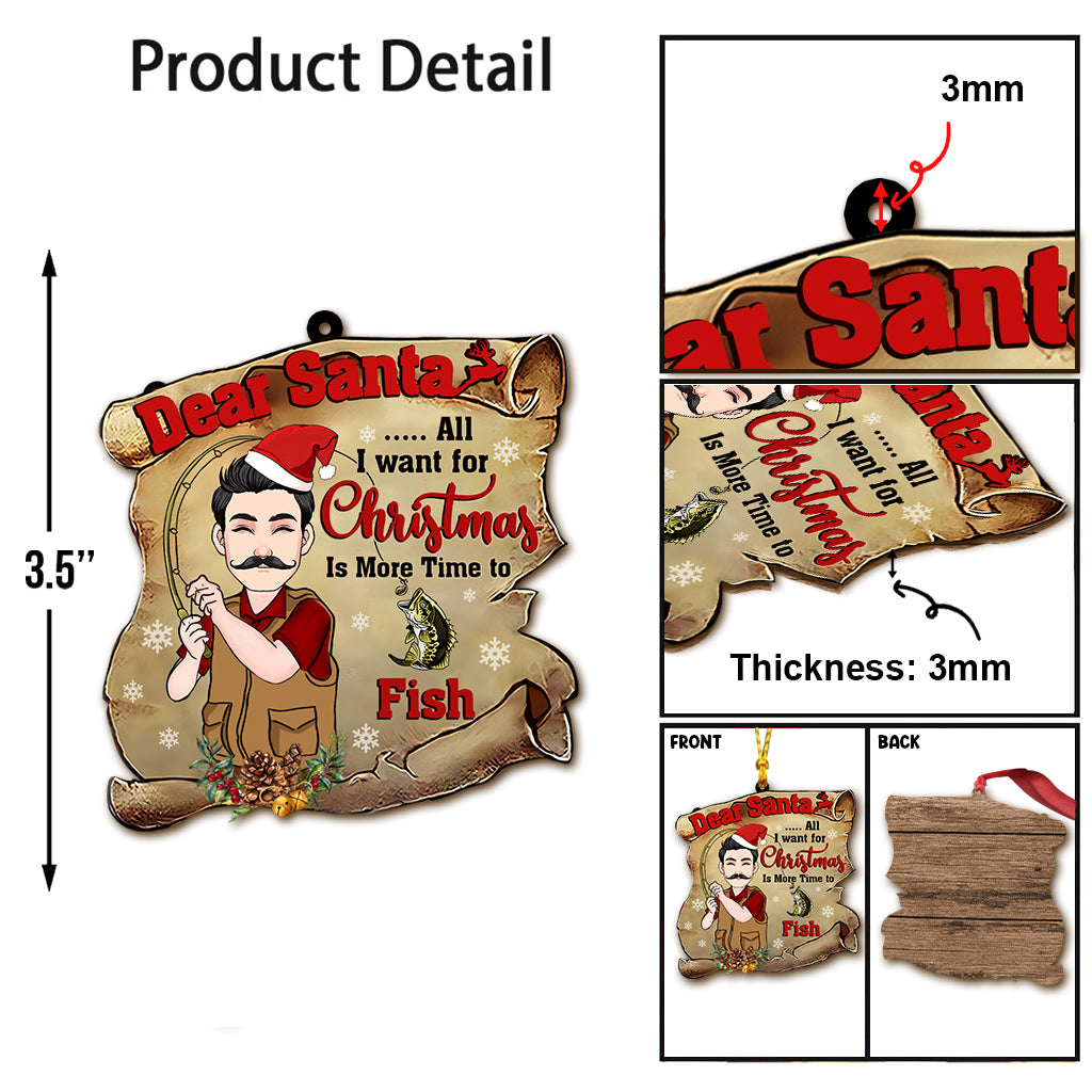 Cher Père Noël - Ornement de pêche personnalisé