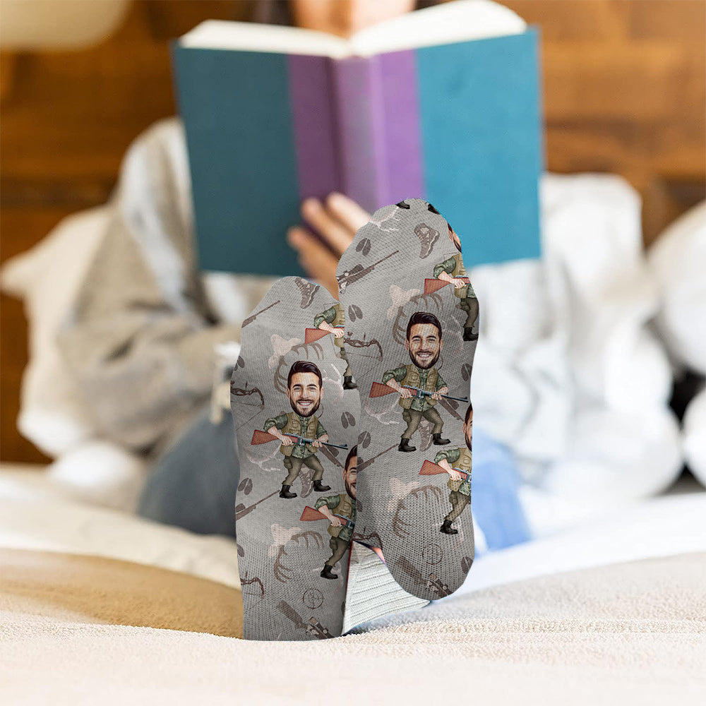 Photo Inserted Funny Hunting - Personalized Hunting Socks