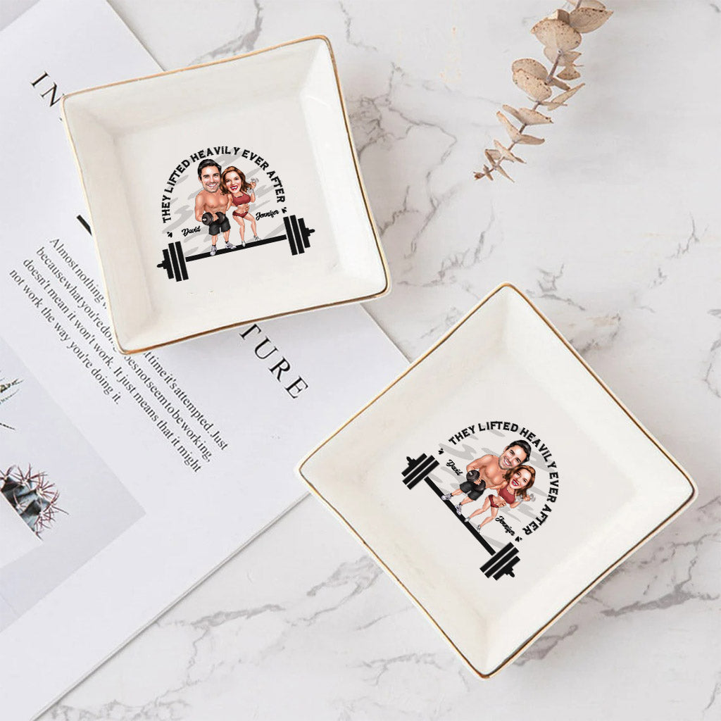 They Lifted Heavily Ever After - Personalized Fitness Jewelry Dish