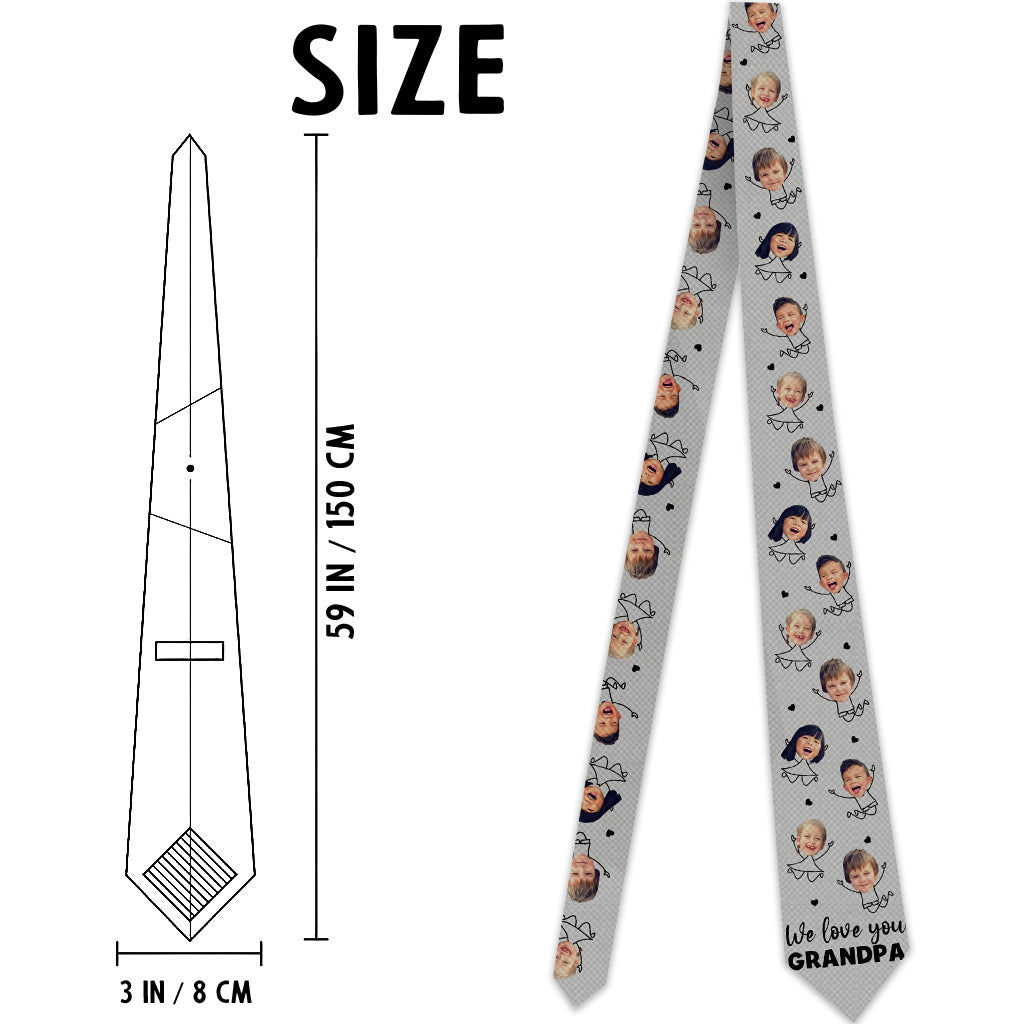 On t'aime papa - Cravate personnalisée - Cadeau pour papa, grand-père, oncle, frère, mari