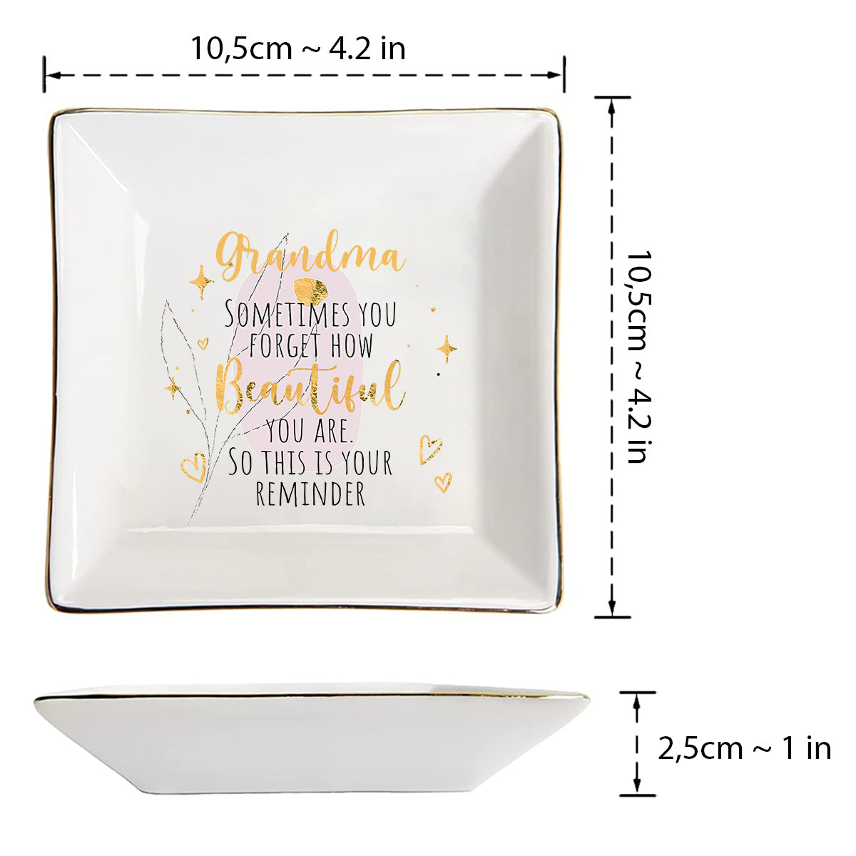 Petit rappel - Cadeau pour maman, grand-mère, fille, petite-fille, tante, épouse, petite amie, amie - Porte-bijoux personnalisé