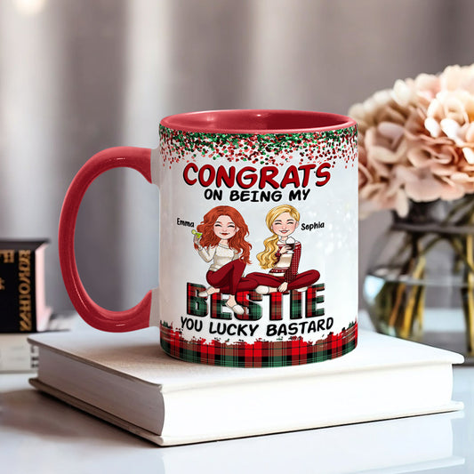 Lucky Bastard Besties - Personalized Bestie Accent Mug