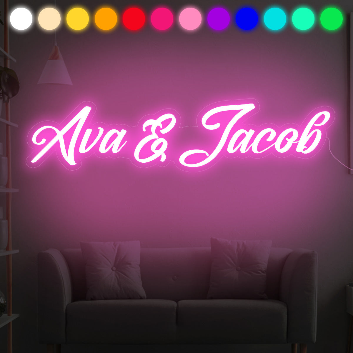 Texte personnalisé - Enseigne lumineuse personnalisée pour couple