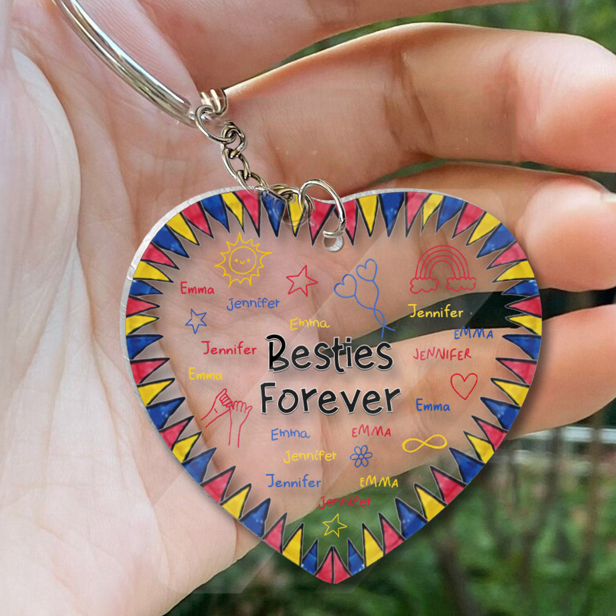 Meilleures amies pour toujours - Cadeau pour une amie - Porte-clés transparent personnalisé