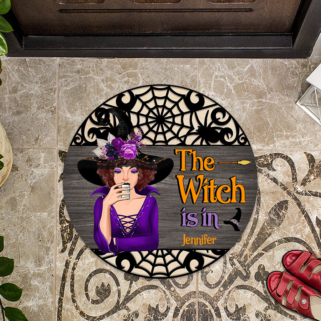 La sorcière est là ! - Paillasson personnalisé en forme de sorcière