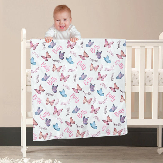 Couverture personnalisée papillon pour nouveau-né