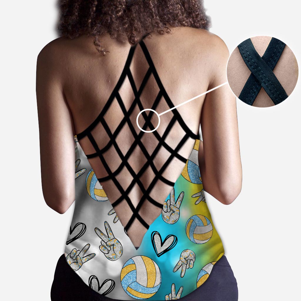 Maman de volley-ball cool - Débardeur de volley-ball personnalisé à croix