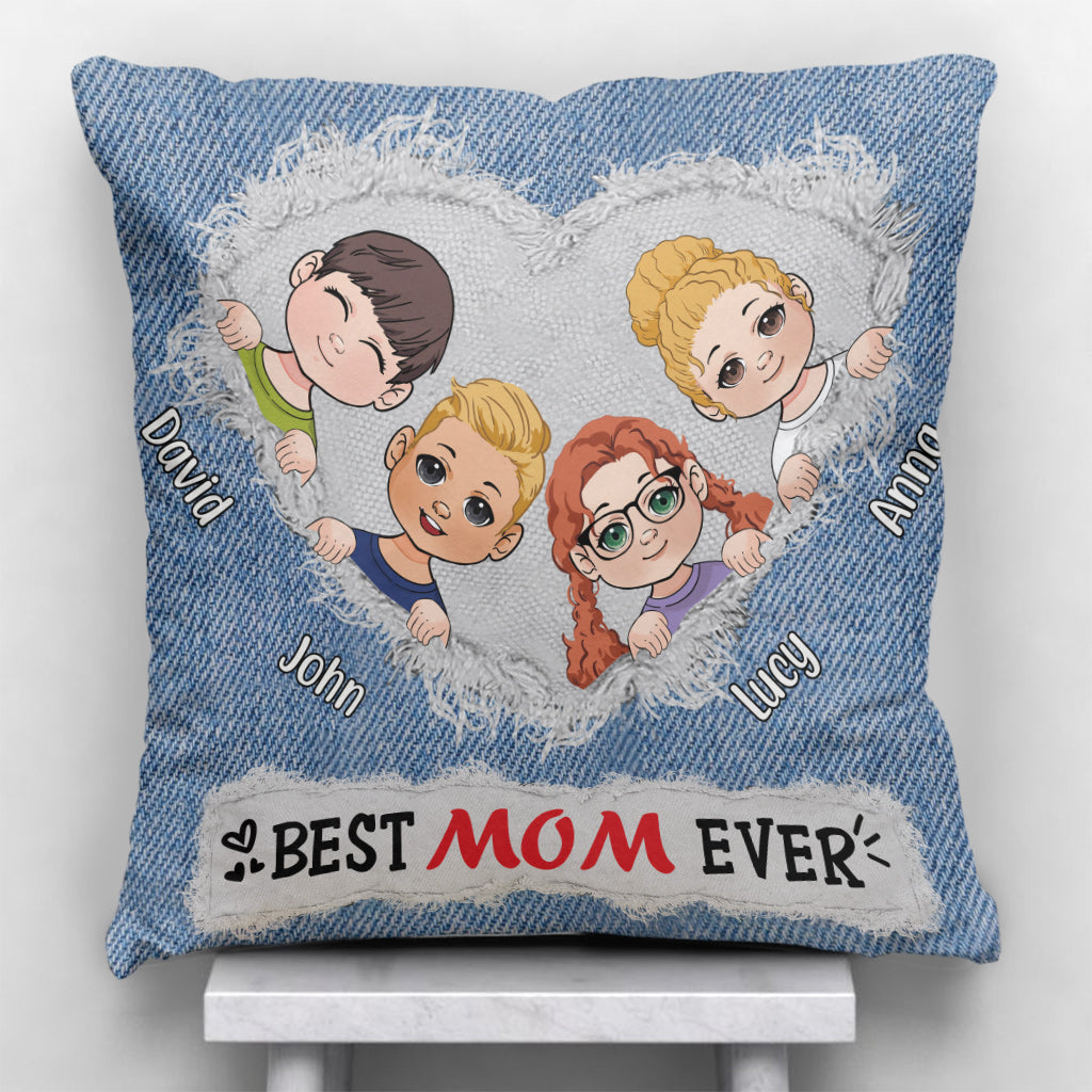 Best Mom Ever - Personalized Mother Throw Pillow