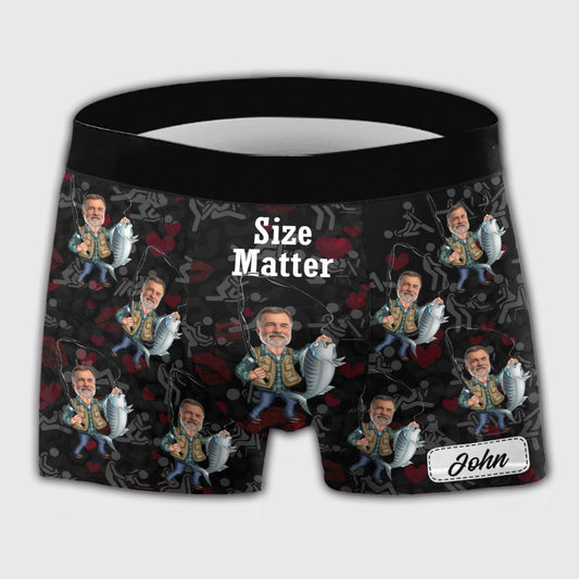 Size Matter - Personalized Fishing Men’s Boxer Briefs