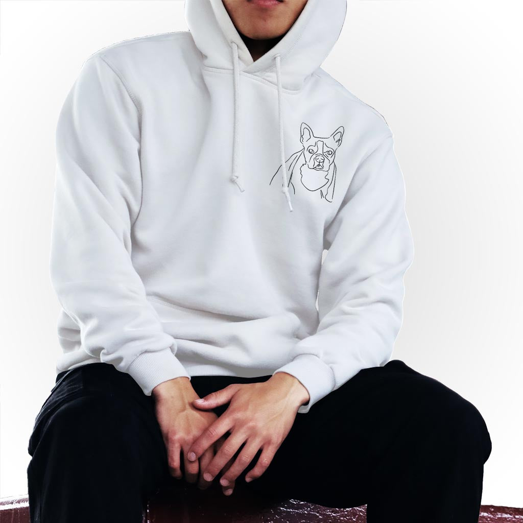 Custom Line Art - Personalized Dog Embroidered Hoodie