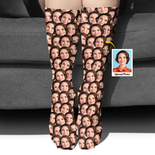 Chaussettes personnalisées pour belle-mère avec visage imprimé -