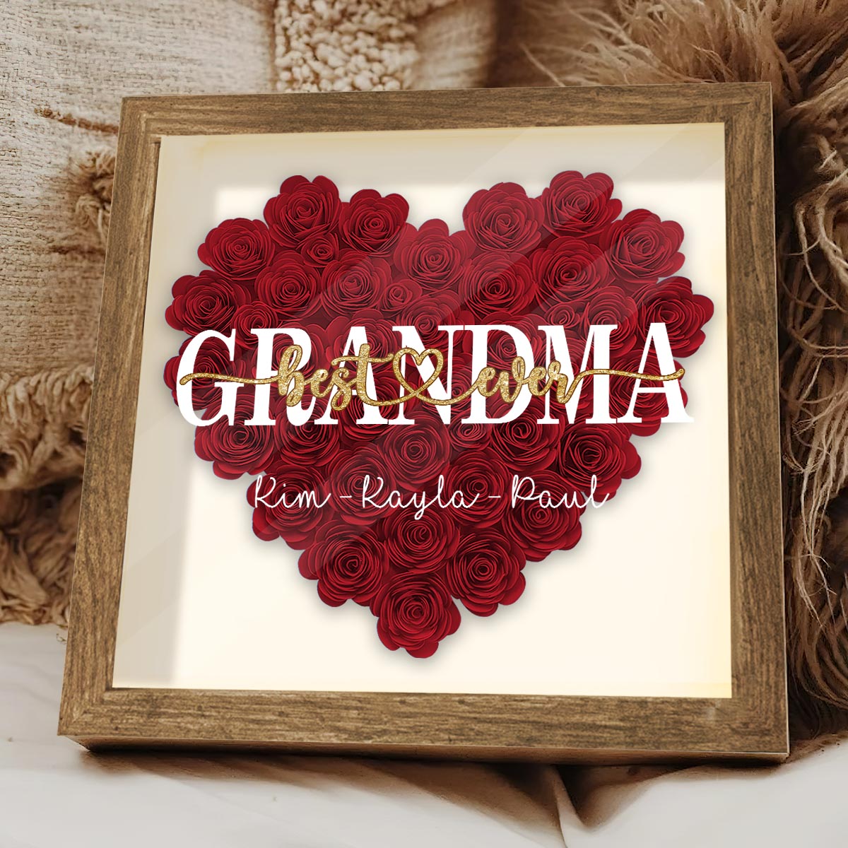Meilleure maman du monde - Cadeau pour maman, grand-mère, grand-père, papa, tante, sœur - Boîte à fleurs personnalisée