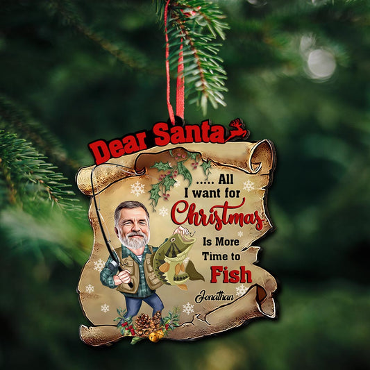 Dear Santa - Personalized Fishing Ornament