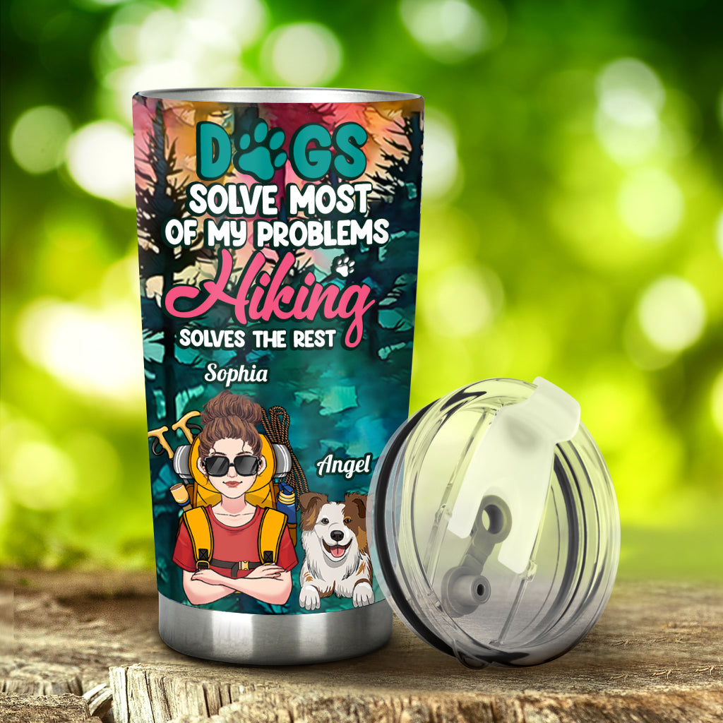 Hiking And Dogs - Personalized Hiking Tumbler