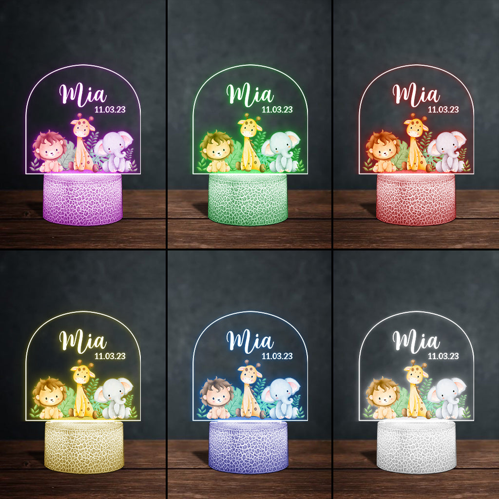 Cadeau de naissance - Plaque lumineuse personnalisée en forme d'enfant
