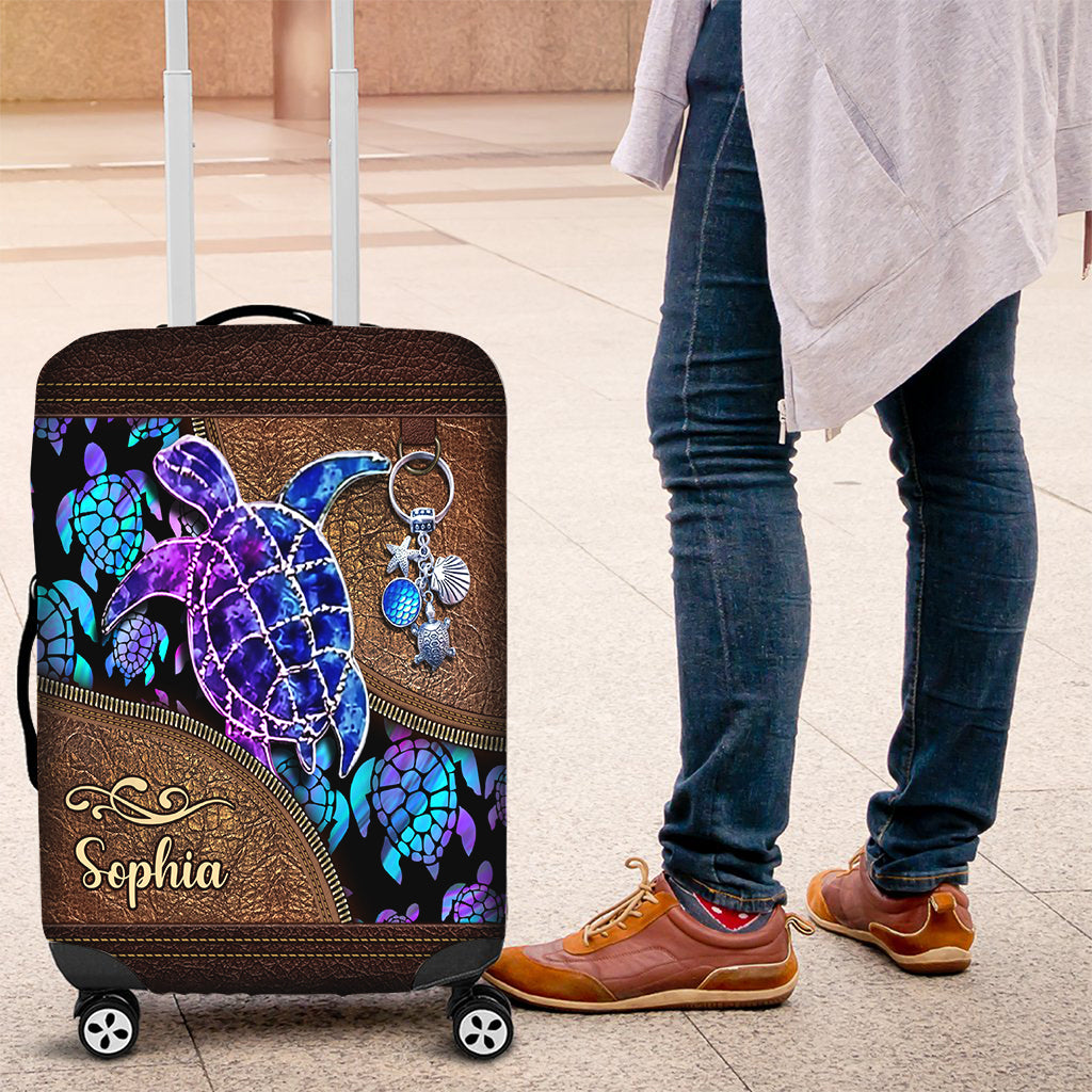 Salty Lil' Beach - Personalized Turtle Luggage Cover