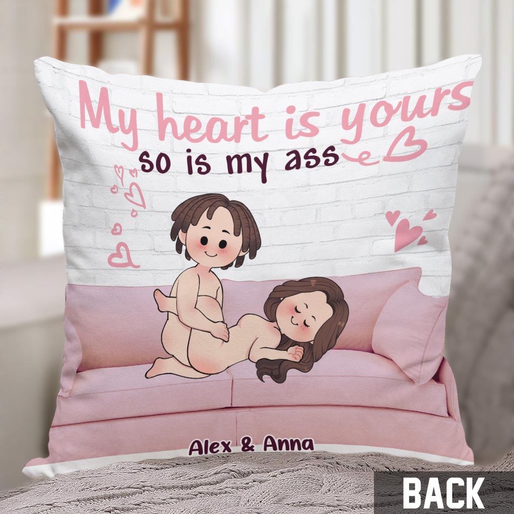 Mon cœur est à toi - Coussin décoratif personnalisé pour couple