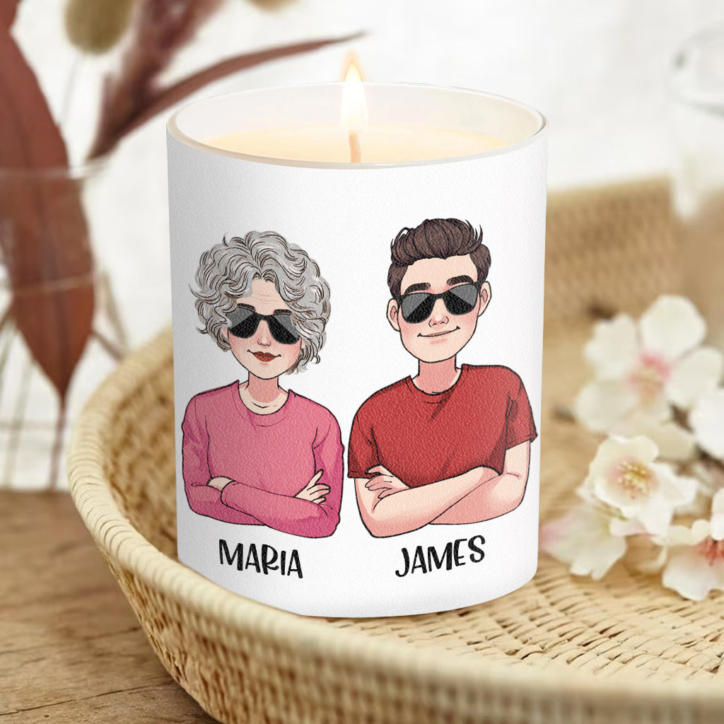 Notre relation est ainsi faite - Bougie personnalisée pour fils avec couvercle en bois