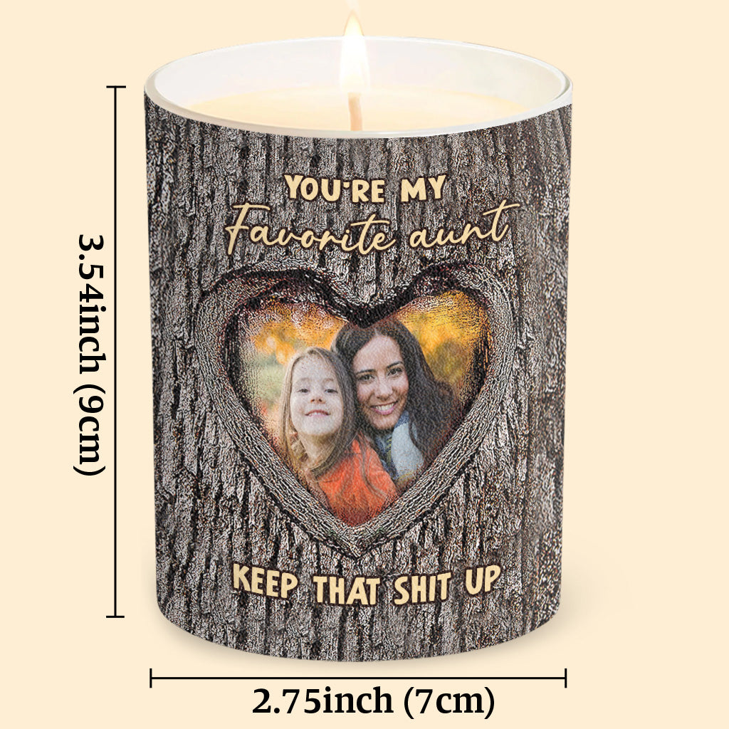 You're My Favorite Aunt - Gift for Aunt - Personalized Candle With Wooden Lid