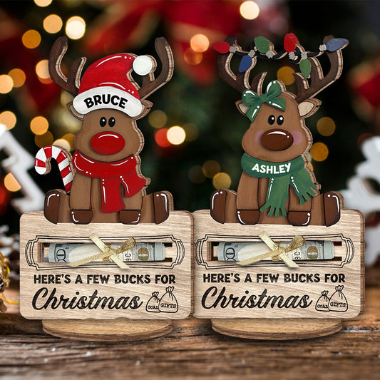 Voici quelques dollars pour Noël - Plaque en bois personnalisée pour la famille
