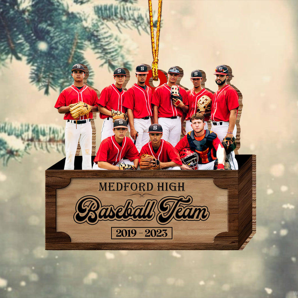 Noël sur le thème du baseball - Ornement de Noël personnalisé sur le thème du baseball