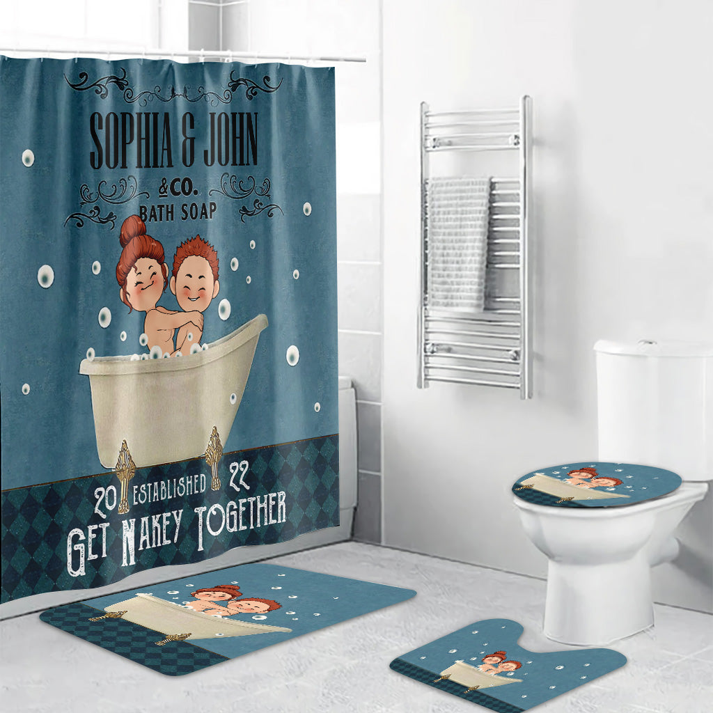 Get Nakey - Ensemble rideau et tapis de bain personnalisés pour couples