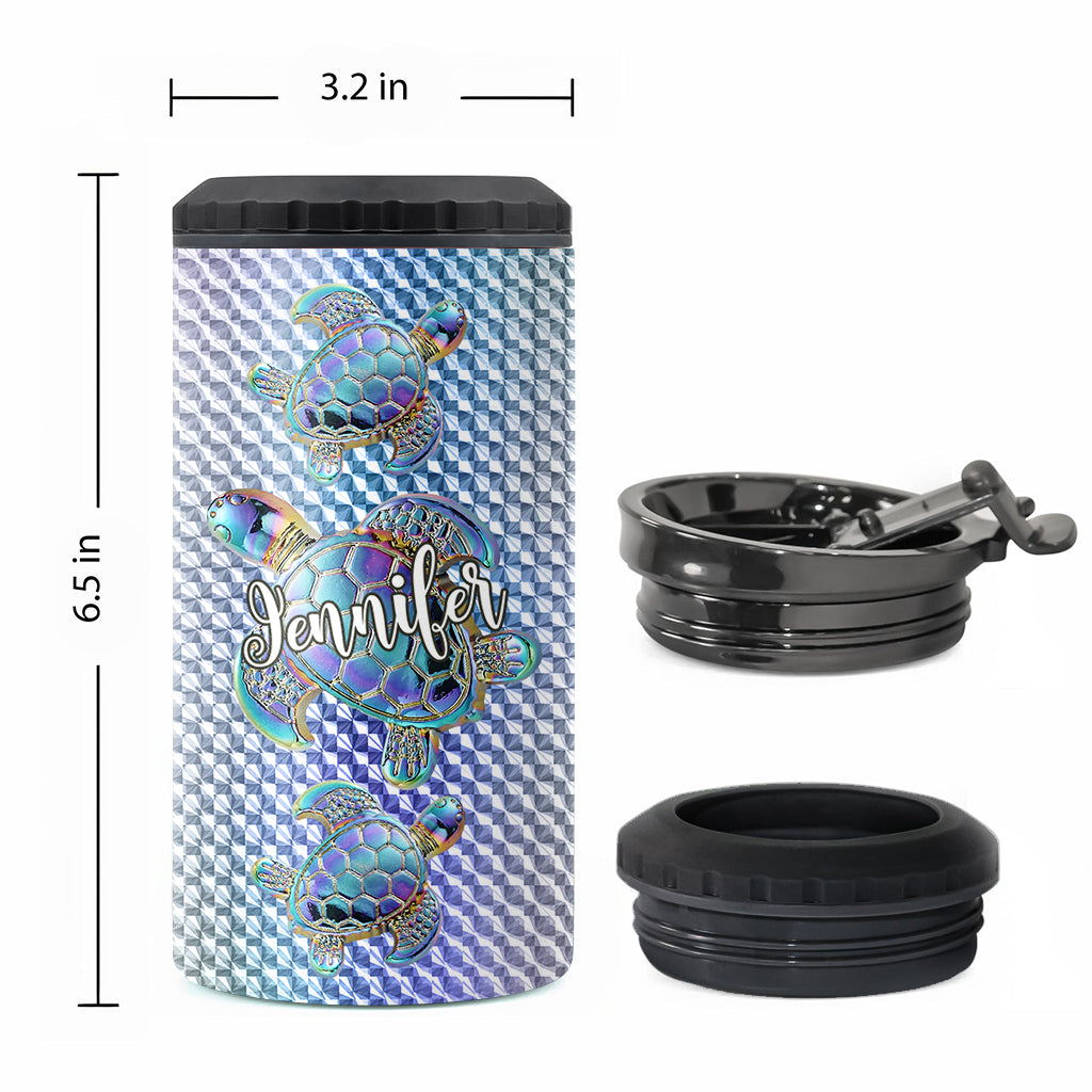 Salty Lil Beach - Refroidisseur de canettes personnalisé en forme de tortue