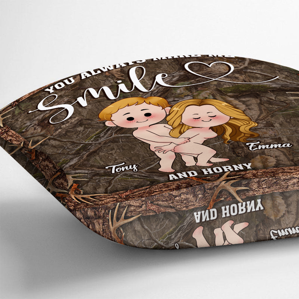 Tu me fais sourire - Coussin décoratif de chasse personnalisé