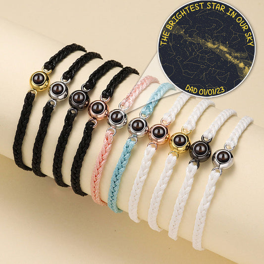 Carte du ciel personnalisée « L'étoile la plus brillante de notre ciel » - Cadeau commémoratif pour la perte d'un chien ou d'un chat - Bracelet de projection personnalisé