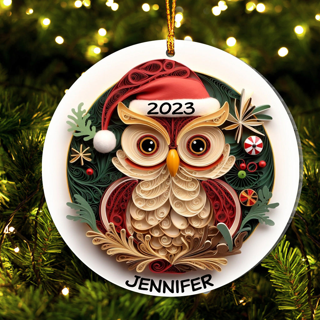 Beautiful Owl - Personalized Owl Ornament