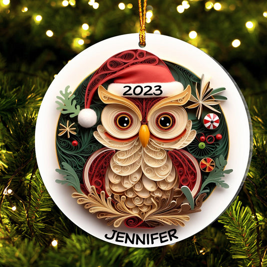 Beautiful Owl - Personalized Owl Ornament