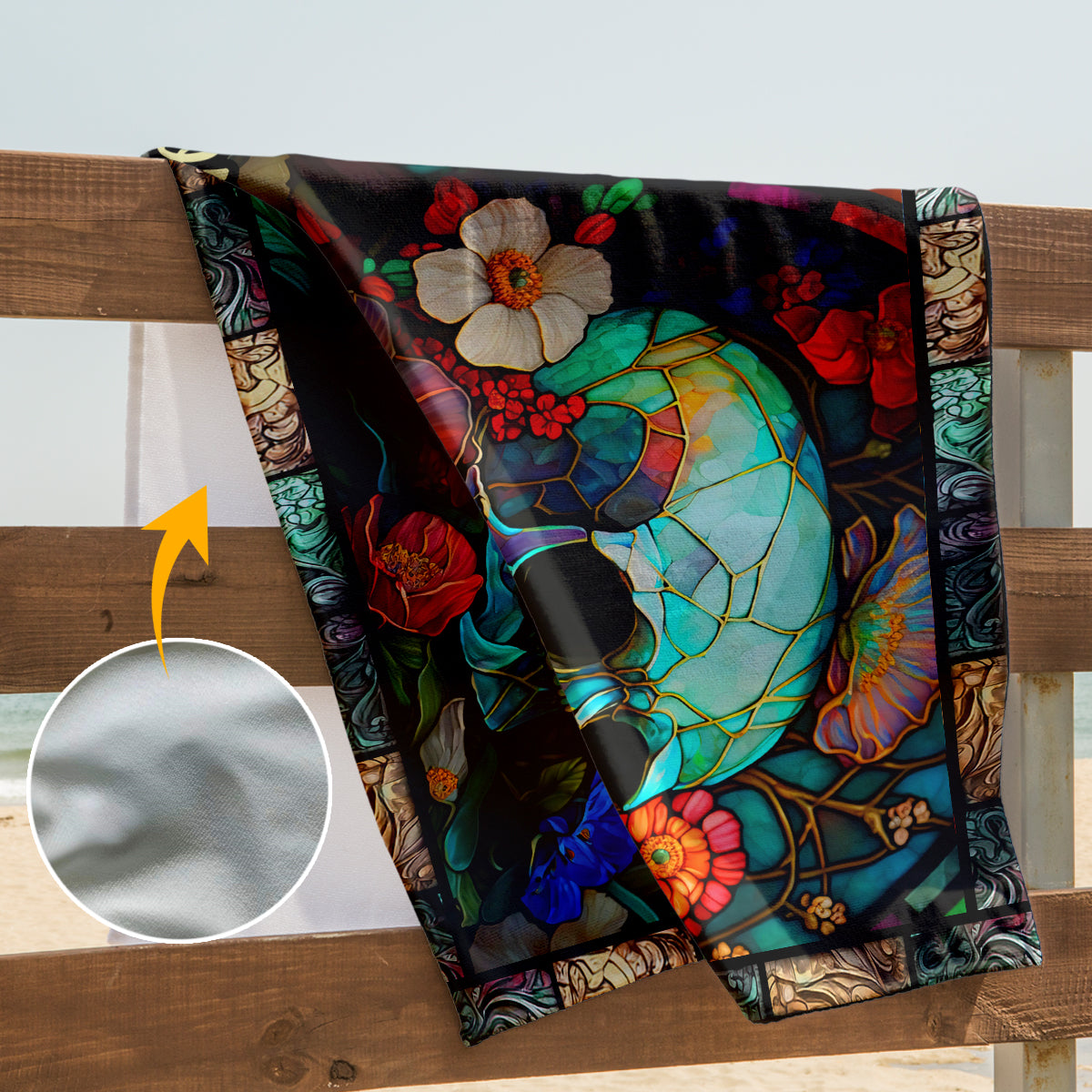 Serviette de plage personnalisée avec motif de crâne floral - Serviette de plage personnalisée avec motif de crâne