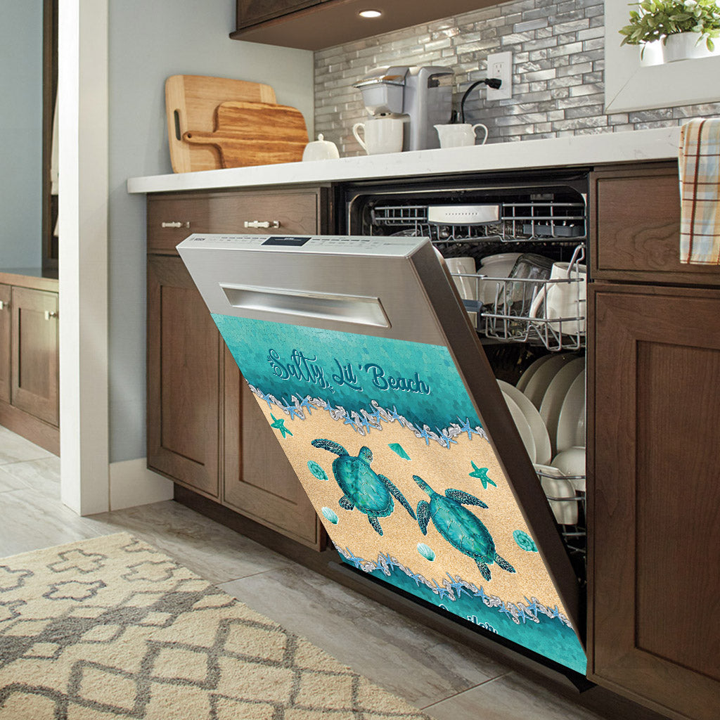 Salty Lil' Beach - Housse de lave-vaisselle personnalisée en forme de tortue