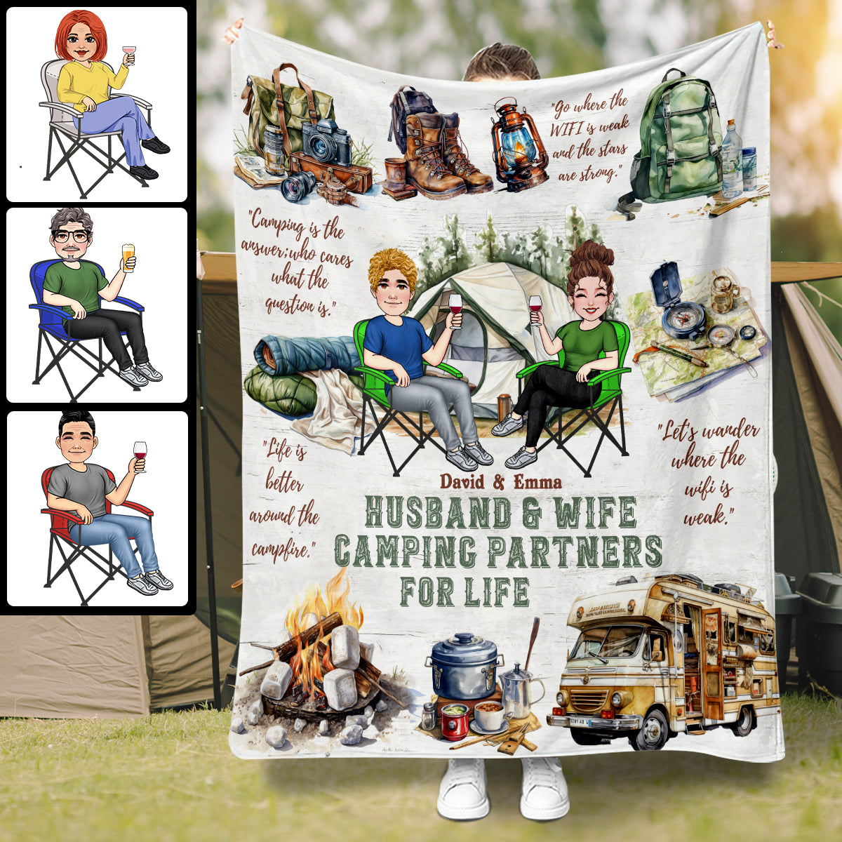 Couverture de camping personnalisée « Vie de camping »