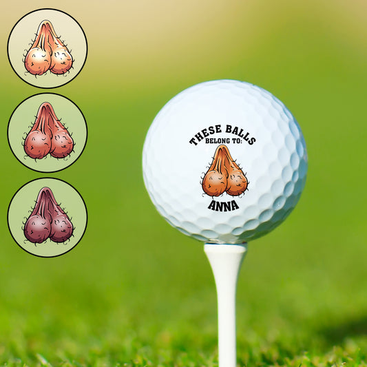 Ces balles appartiennent à - cadeau pour lui, petit ami, mari - Balle de golf personnalisée