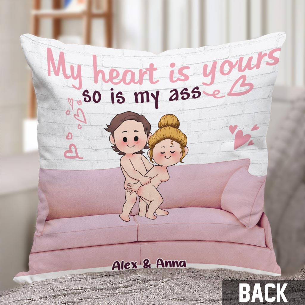 Mon cœur est à toi - Coussin décoratif personnalisé pour couple