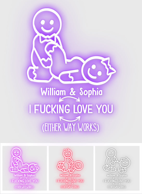 Je t'aime, petit pain d'épice coquin - cadeau pour petit ami, femme, mari, petite amie - Enseigne néon personnalisée