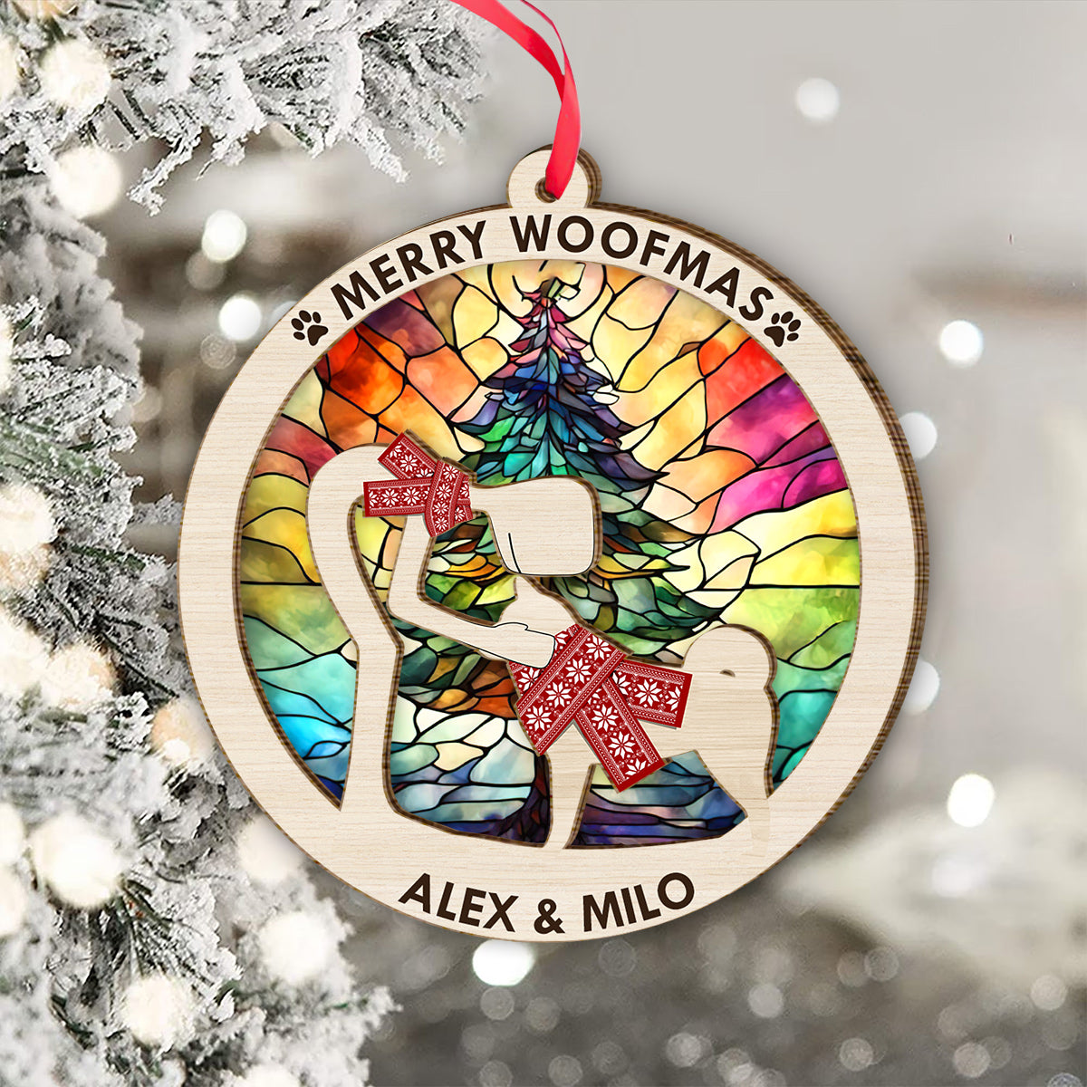 All I Want For Christmas Is You - Gift for dog lovers - Personalized 2 Layered Piece Ornament
