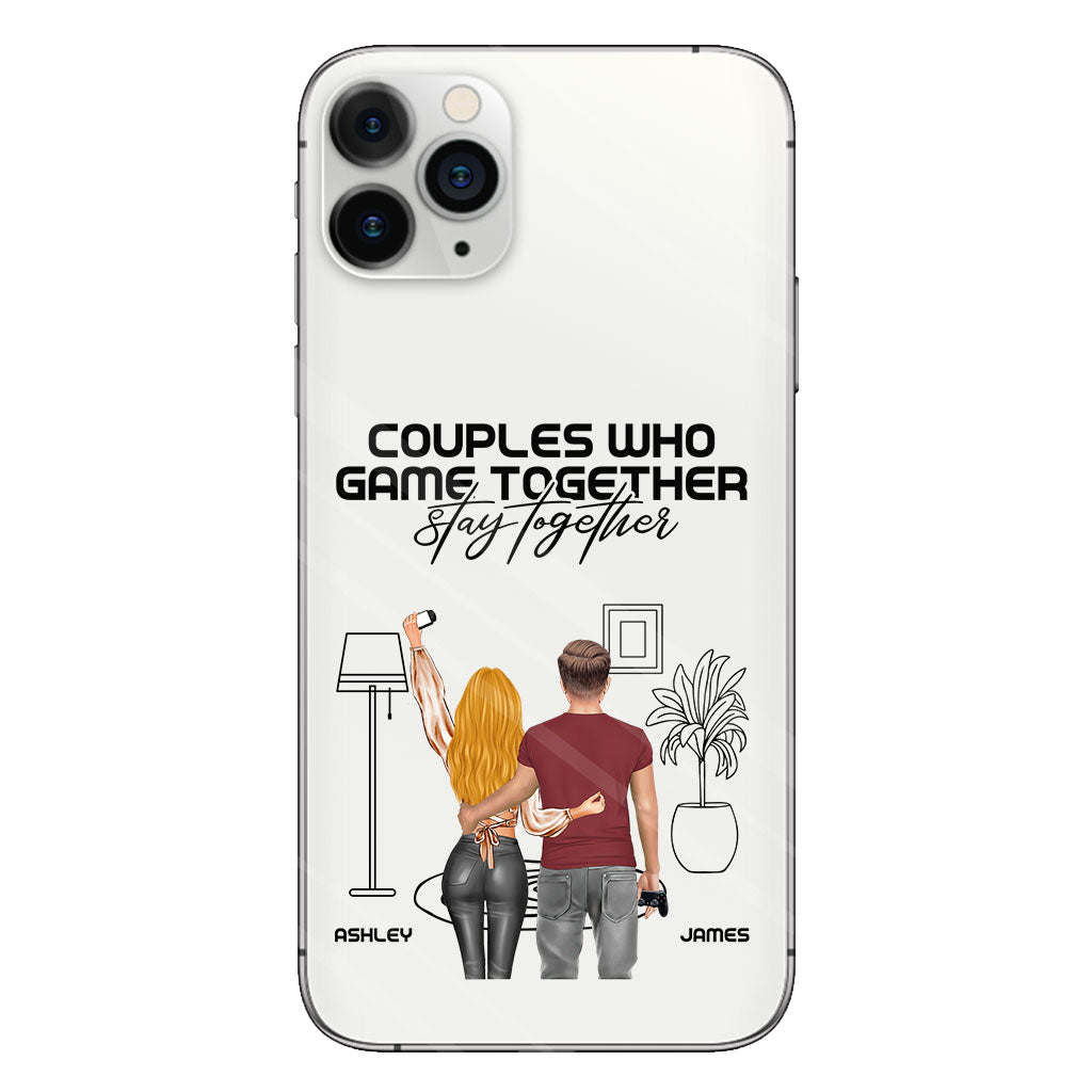 Les couples qui jouent ensemble restent ensemble - Coque de téléphone transparente personnalisée pour jeux vidéo