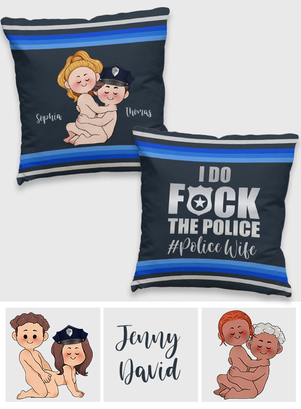 J'adore la police - Coussin décoratif personnalisé pour couple