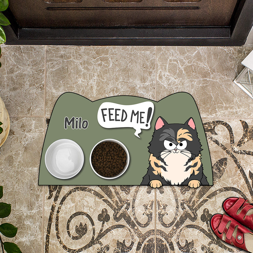Feed Me! - Personalized Dog Shaped Doormat