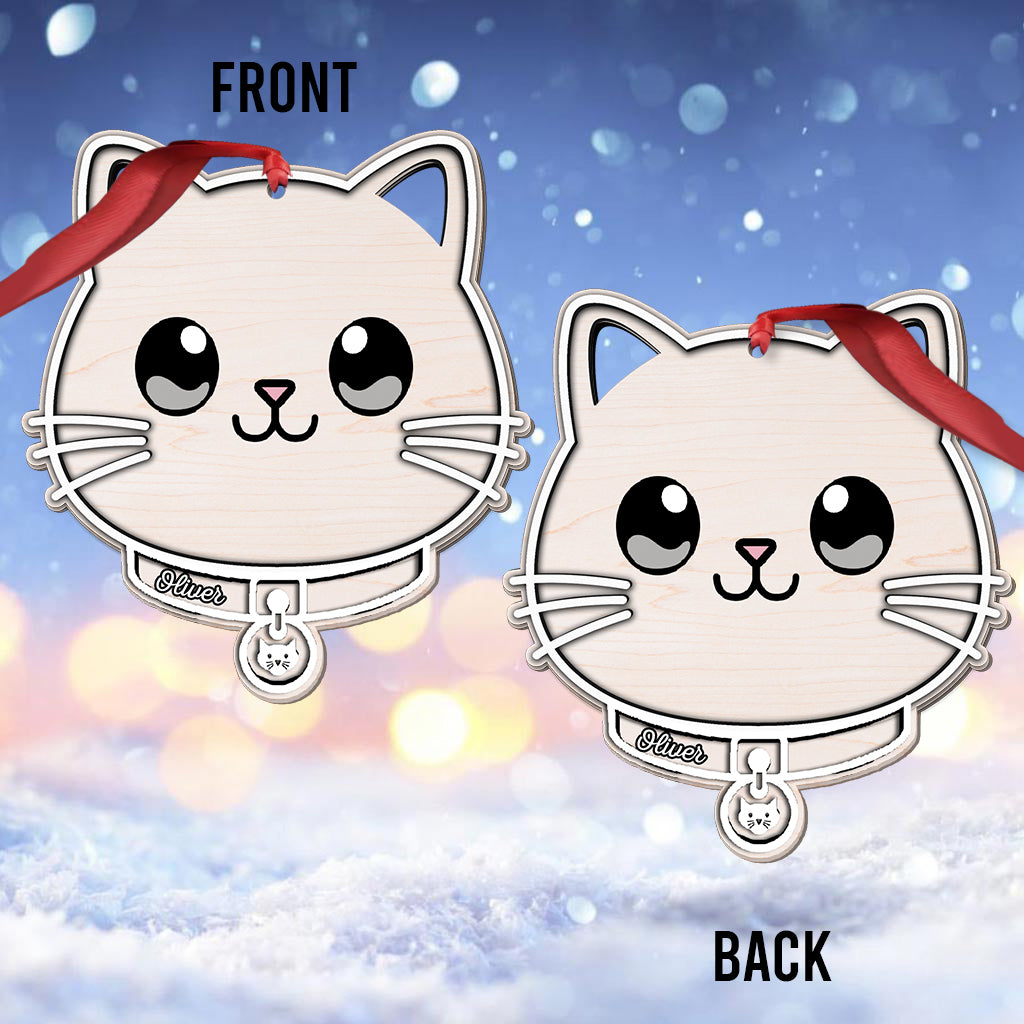 Noël Miaou - Ornement de Noël personnalisé pour chat