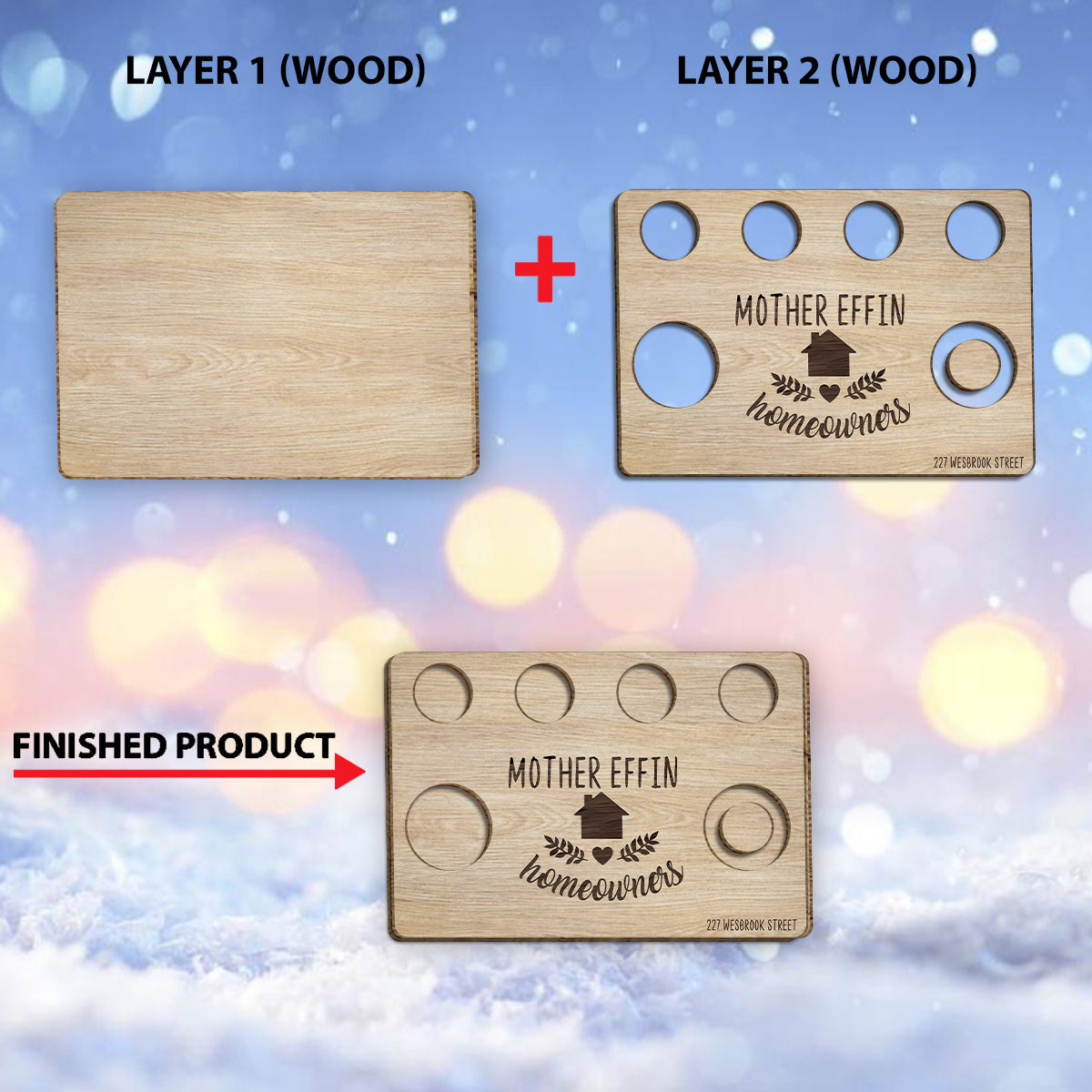 Mother Effin Houseowner - Personalized Housewarming 2 Layered Wood Sign / Wood Plaque